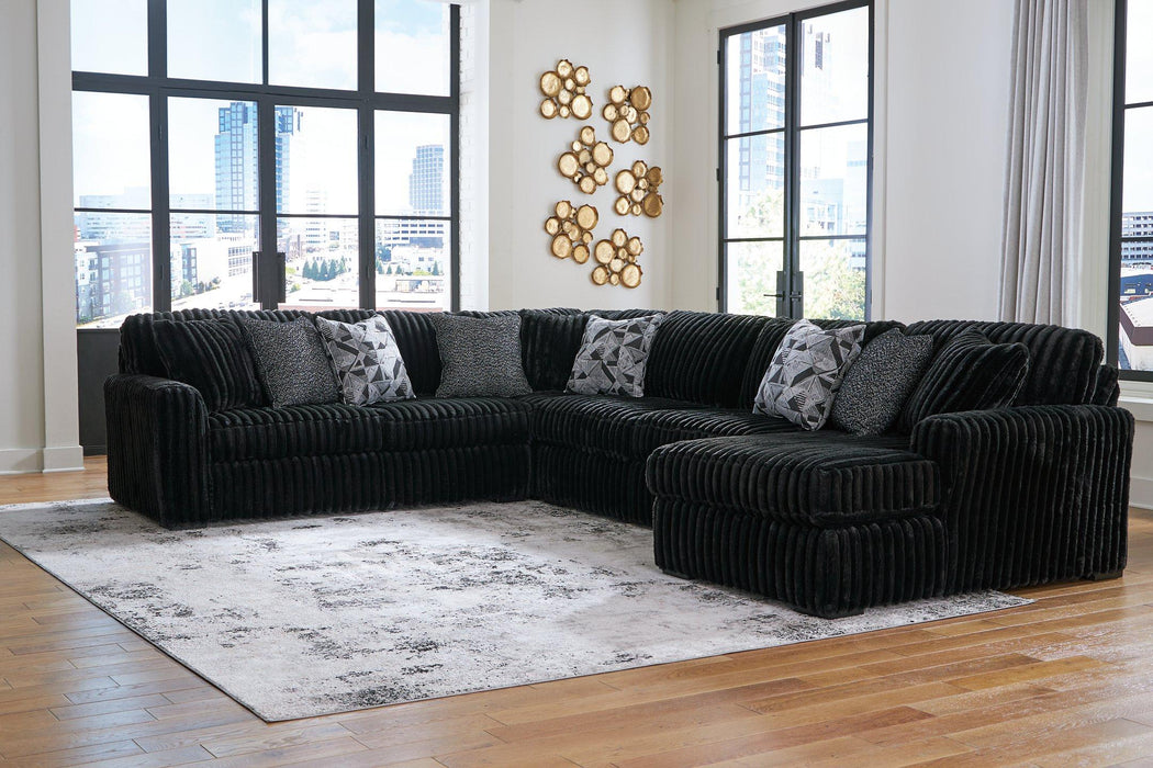 Midnight-Madness Sectional with Chaise Discounted - Jax Mattress (Jacksonville, FL)