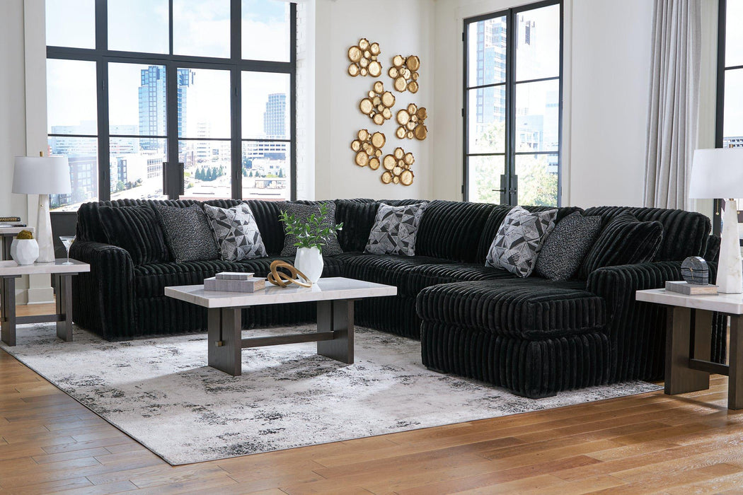 Midnight-Madness Sectional with Chaise Discounted - Jax Mattress (Jacksonville, FL)