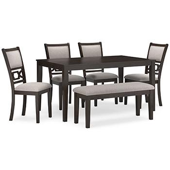 Langwest Dining Table and 4 Chairs and Bench (Set of 6) - Jax Mattress (Jacksonville, FL)