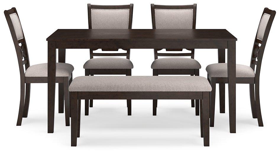 Langwest Dining Table and 4 Chairs and Bench (Set of 6) - Jax Mattress (Jacksonville, FL)