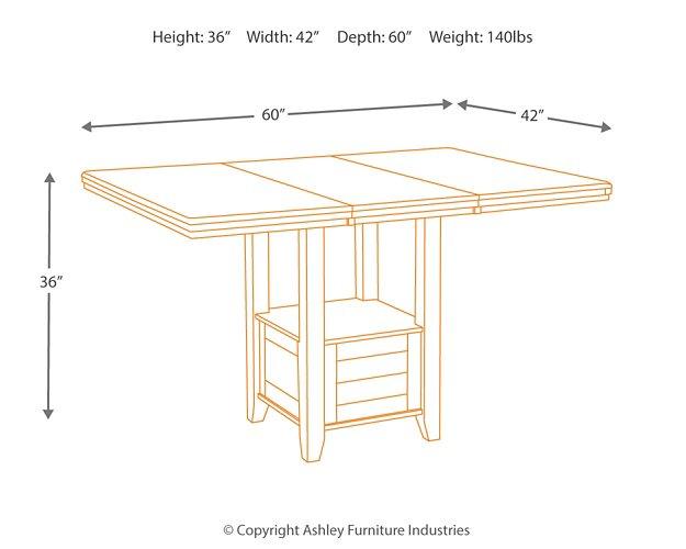 Haddigan Counter Height Dining Extension Table - Jax Mattress (Jacksonville, FL)