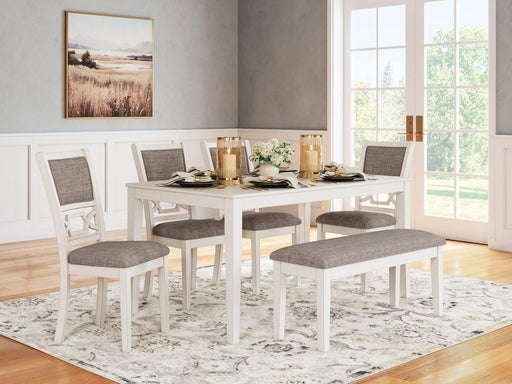Erinberg Dining Table and 4 Chairs and Bench (Set of 6) - Jax Mattress (Jacksonville, FL)