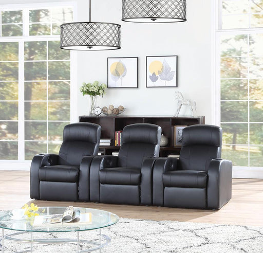 Cyrus Home Theater Upholstered Recliner Black - Jax Mattress (Jacksonville, FL)
