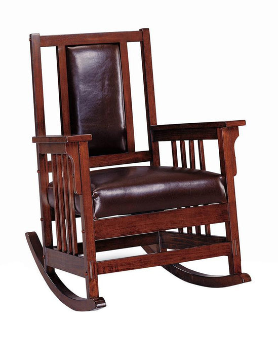 Ida Upholstered Rocking Chair Tobacco and Dark Brown - Jax Mattress (Jacksonville, FL)