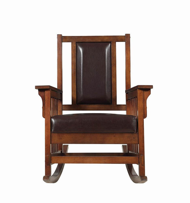 Ida Upholstered Rocking Chair Tobacco and Dark Brown - Jax Mattress (Jacksonville, FL)