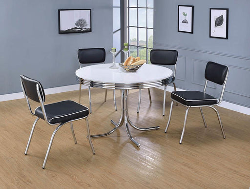 Retro Open Back Side Chairs Black and Chrome (Set of 2) - Jax Mattress (Jacksonville, FL)