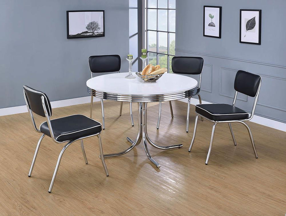 Retro Open Back Side Chairs Black and Chrome (Set of 2) - Jax Mattress (Jacksonville, FL)