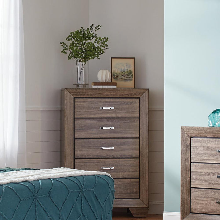 Kauffman 5-drawer Chest Washed Taupe - Jax Mattress (Jacksonville, FL)