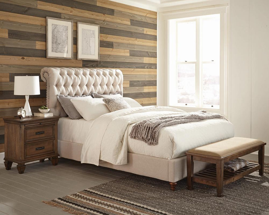 Devon Tufted Upholstered California King, Eastren King, & Queen Bed Beige