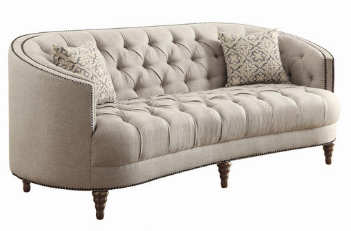 Avonlea Sloped Arm Upholstered Sofa Trim Grey - Jax Mattress (Jacksonville, FL)