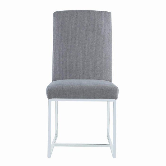 Mackinnon Upholstered Side Chairs Grey and Chrome (Set of 2) - Jax Mattress (Jacksonville, FL)