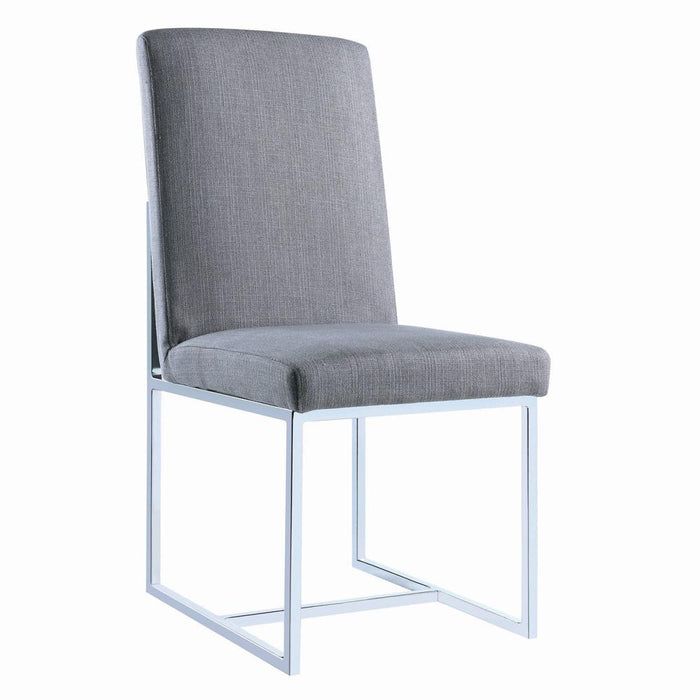 Mackinnon Upholstered Side Chairs Grey and Chrome (Set of 2) - Jax Mattress (Jacksonville, FL)