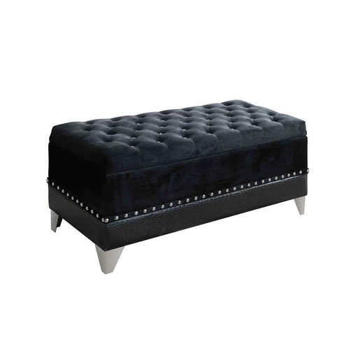 Barzini Tufted Rectangular Trunk with Nailhead Black - Jax Mattress (Jacksonville, FL)