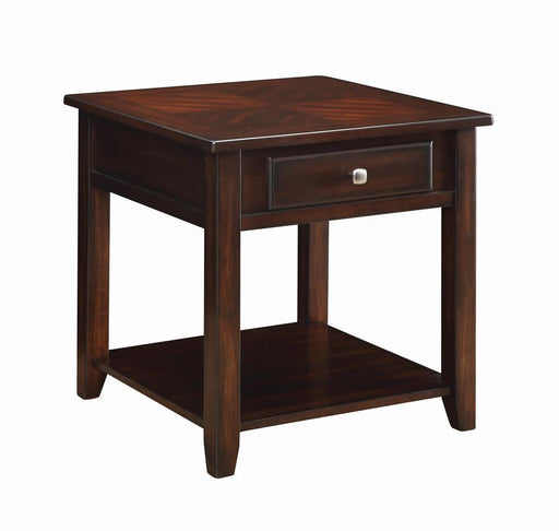 Bradford Square 1-shelf End Table Walnut - Jax Mattress (Jacksonville, FL)