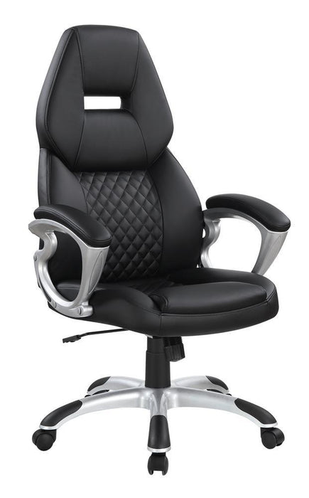 Bruce Adjustable Height Office Chair Black and Silver - Jax Mattress (Jacksonville, FL)