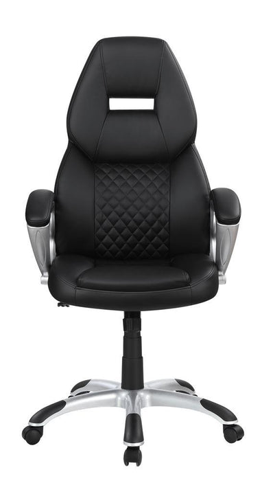 Bruce Adjustable Height Office Chair Black and Silver - Jax Mattress (Jacksonville, FL)