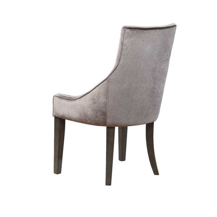 Phelps Upholstered Demi Wing Chairs Grey (Set of 2) - Jax Mattress (Jacksonville, FL)
