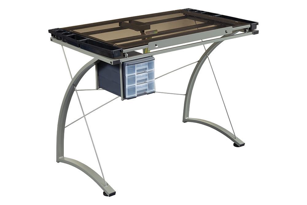 Melo 3-Drawer Drafting Desk Champagne - Jax Mattress (Jacksonville, FL)