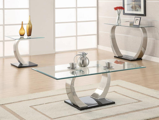 Pruitt Rectangular Sofa Table Satin - Jax Mattress (Jacksonville, FL)