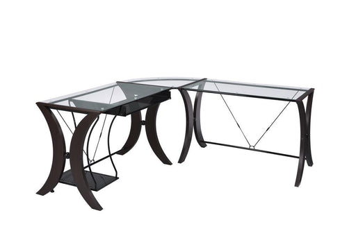 Monterey 3-piece L-shaped Computer Desk Set Cappuccino - Jax Mattress (Jacksonville, FL)
