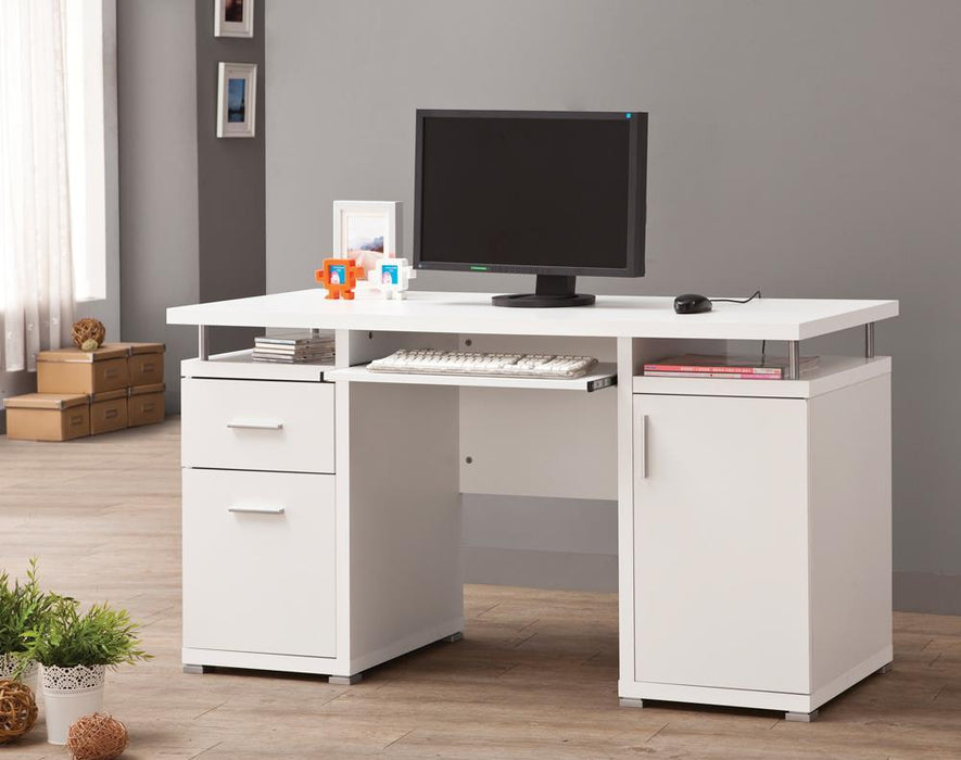 Tracy 2-drawer Computer Desk White - Jax Mattress (Jacksonville, FL)