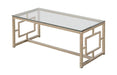 Merced Rectangle Glass Top Coffee Table Nickel - Jax Mattress (Jacksonville, FL)