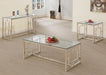 Merced Rectangle Glass Top Coffee Table Nickel - Jax Mattress (Jacksonville, FL)