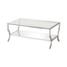 Saide Rectangular Coffee Table with Mirrored Shelf Chrome - Jax Mattress (Jacksonville, FL)
