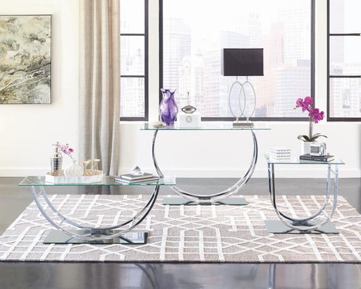 Danville U-shaped Sofa Table Chrome - Jax Mattress (Jacksonville, FL)