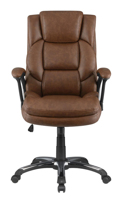 Nerris Adjustable Height Office Chair with Padded Arm Brown and Black - Jax Mattress (Jacksonville, FL)