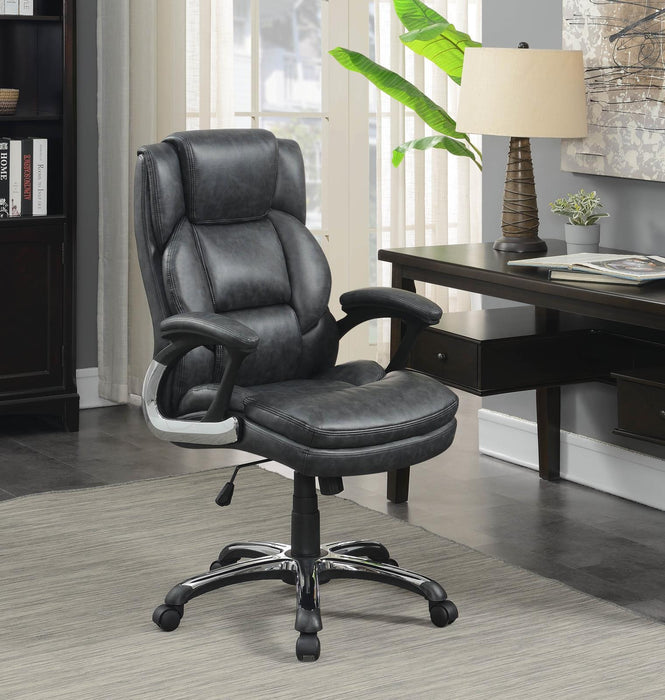 Nerris Adjustable Height Office Chair with Padded Arm Grey and Black - Jax Mattress (Jacksonville, FL)