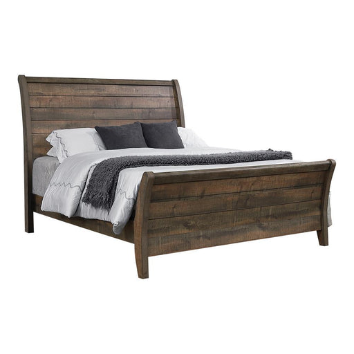 Frederick Queen Sleigh Panel Bed Weathered Oak - Jax Mattress (Jacksonville, FL)