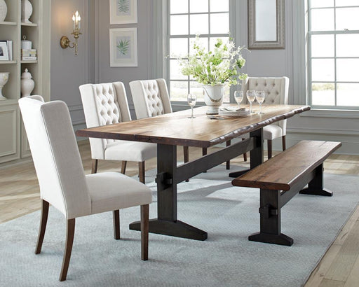 Bexley Trestle Bench Natural Honey and Espresso - Jax Mattress (Jacksonville, FL)