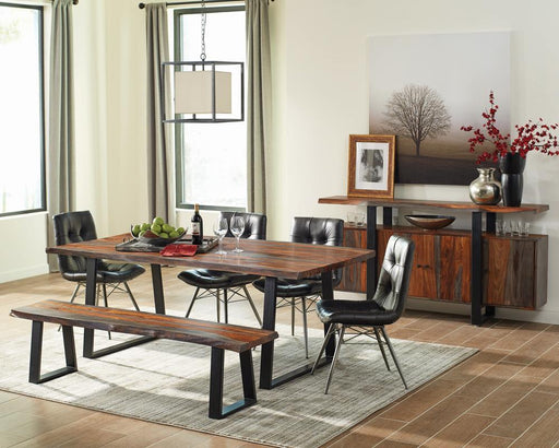 Ditman Live Edge Dining Bench Grey Sheesham and Black - Jax Mattress (Jacksonville, FL)