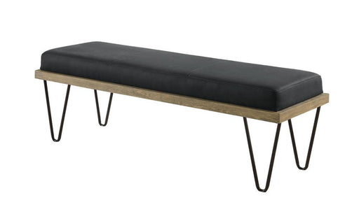 Chad Upholstered Bench with Hairpin Legs Dark Blue - Jax Mattress (Jacksonville, FL)