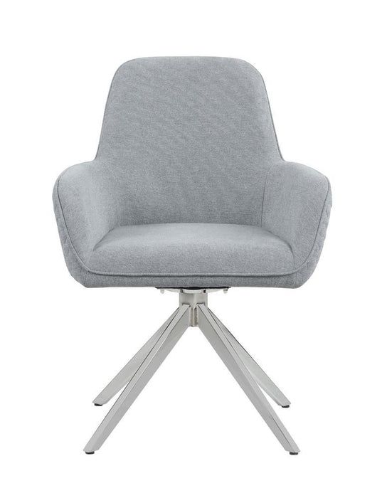 Abby Flare Arm Side Chair Light Grey and Chrome - Jax Mattress (Jacksonville, FL)