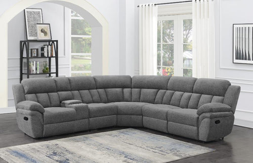 Bahrain 6-piece Upholstered Motion Sectional Charcoal - Jax Mattress (Jacksonville, FL)