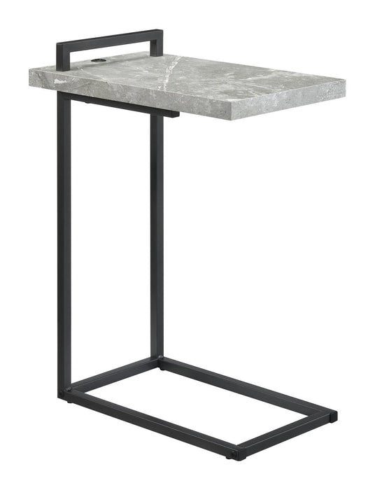 Maxwell C-shaped Accent Table Cement and Gunmetal - Jax Mattress (Jacksonville, FL)