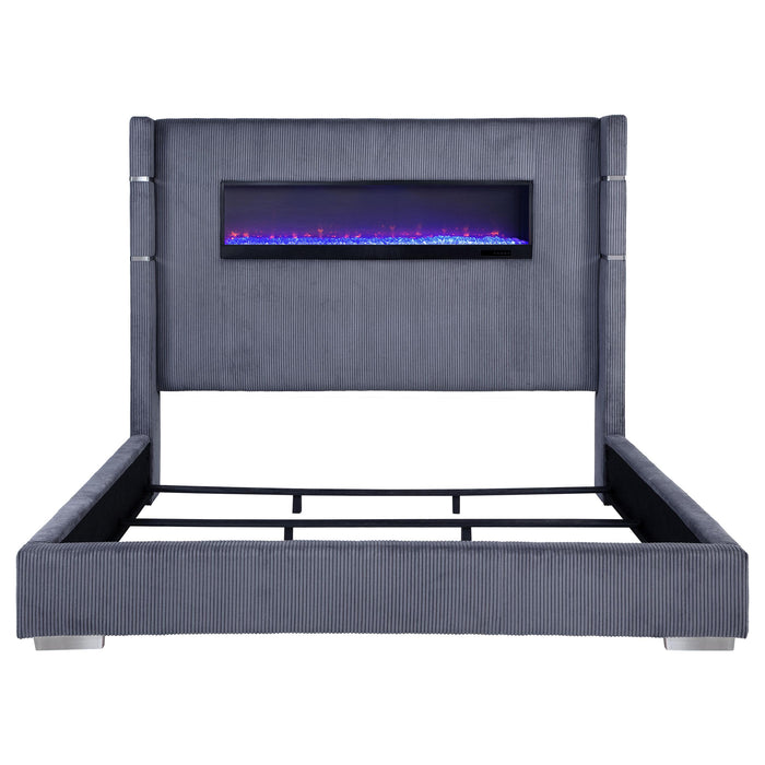 Tisdall California King, E.King & Queen Bed Grey, Black & Queen