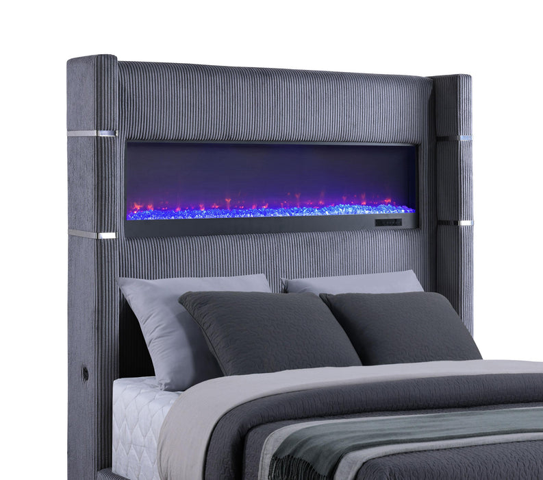 Tisdall California King, E.King & Queen Bed Grey, Black & Queen