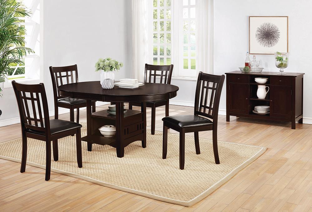 Lavon Padded Dining Side Chairs Espresso and Black (Set of 2) - Jax Mattress (Jacksonville, FL)