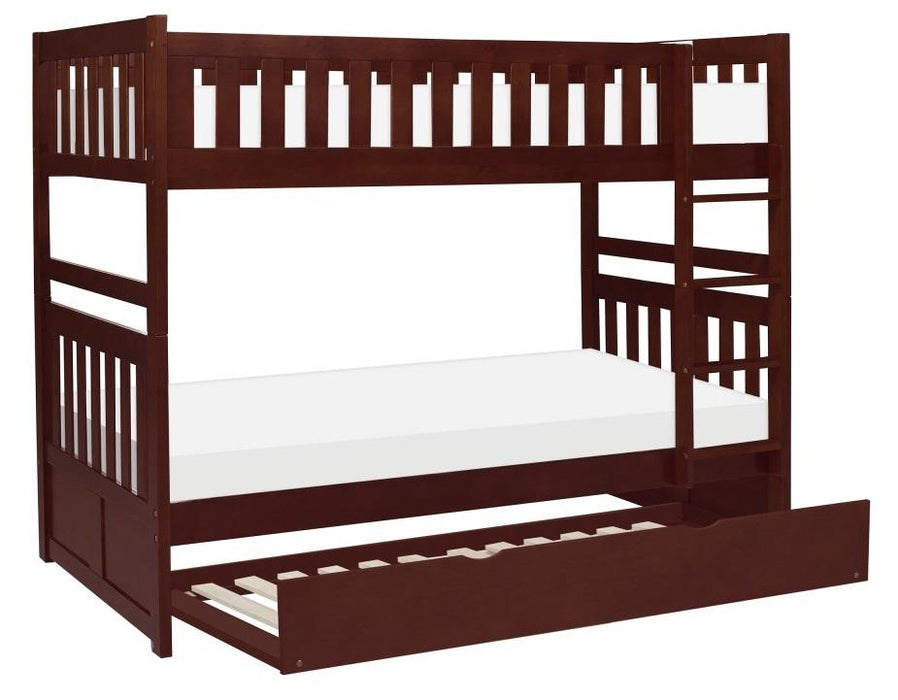 Rowe Twin/Twin Bunk Bed w/ Twin Trundle Bed in Dark Cherry B2013DC-1*R - Jax Mattress (Jacksonville, FL)