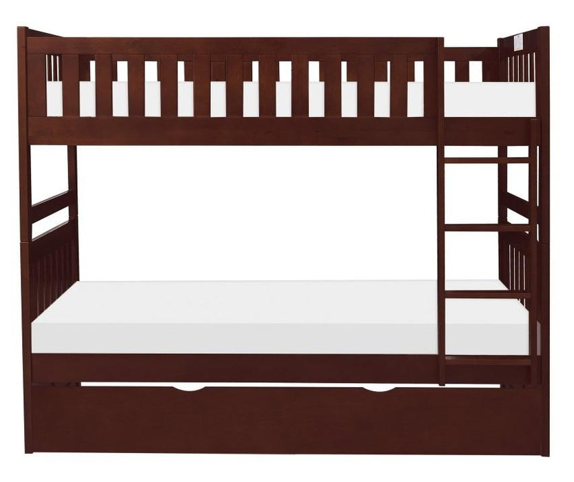 Rowe Twin/Twin Bunk Bed w/ Twin Trundle Bed in Dark Cherry B2013DC-1*R - Jax Mattress (Jacksonville, FL)