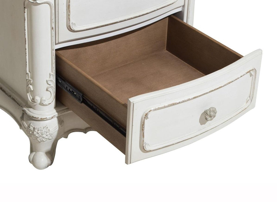Cinderella Night Stand in Antique White with Grey Rub-Through 1386NW-4 - Jax Mattress (Jacksonville, FL)