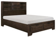 Chesky Queen Bookcase Bed with Footboard Storage in Warm Espresso 1753-1* - Jax Mattress (Jacksonville, FL)