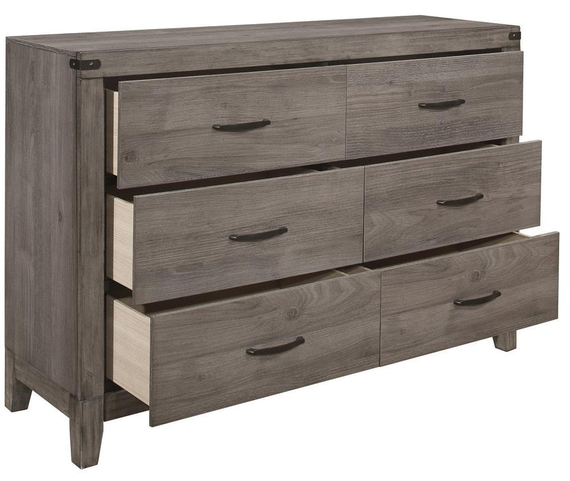 Woodrow 6 Drawer Dresser in Gray 2042-5 - Jax Mattress (Jacksonville, FL)
