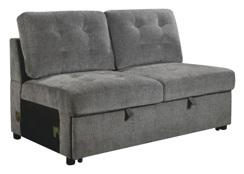 Logansport Armless 2-Seater with Pull-out Bed in Gray 9401GRY-2A - Jax Mattress (Jacksonville, FL)