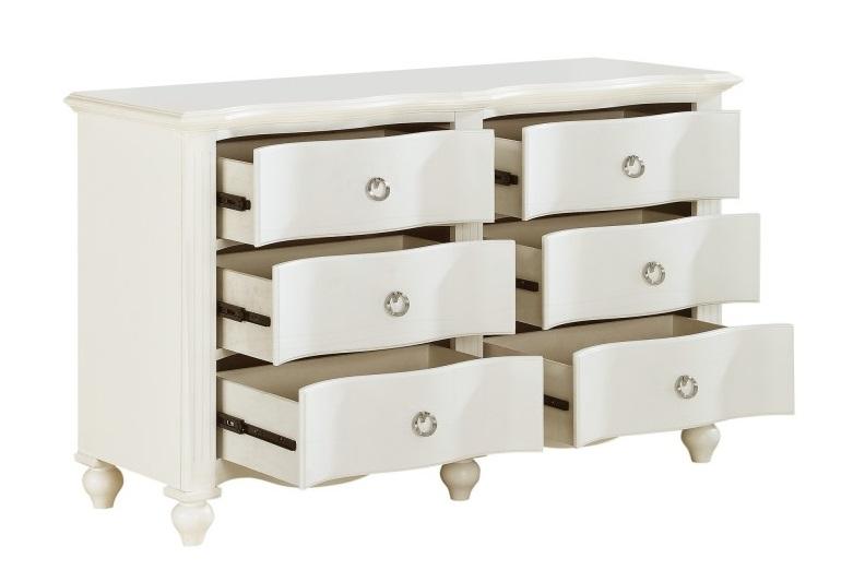 Meghan 6 Drawer Dresser in White 2058WH-5 - Jax Mattress (Jacksonville, FL)