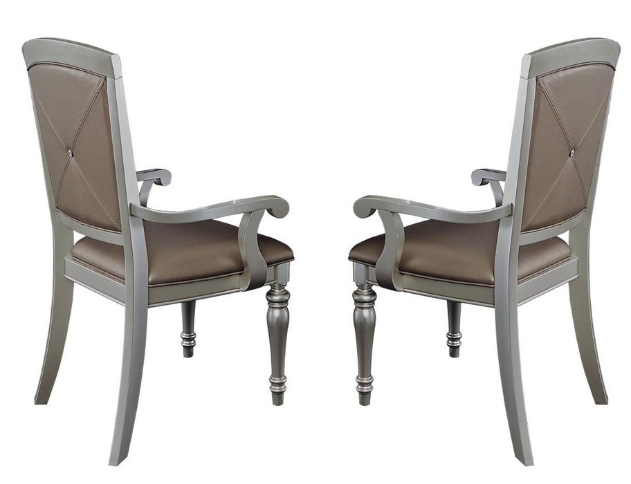 Orsina Arm Chair in Silver (Set of 2) - Jax Mattress (Jacksonville, FL)