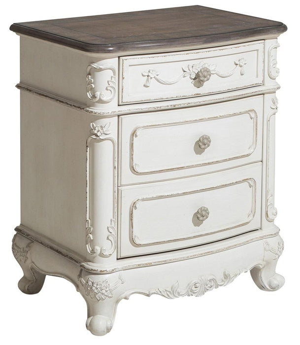 Cinderella Night Stand in Antique White with Grey Rub-Through 1386NW-4 - Jax Mattress (Jacksonville, FL)